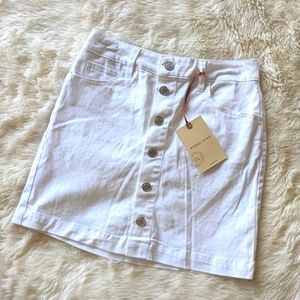 White Denim Mini Skirt